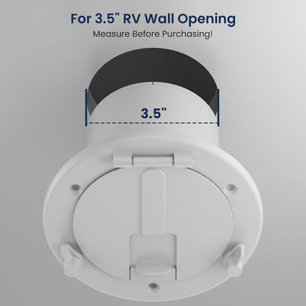 Safoner Aluminum RV Power Cord Hatch Cover, Electric Cable Pass-Through Hatch, Accepts 30A/50A Plugs (Non-Handle), Fits 3.5" Opening, RV Must Have Accessories for Travel Trailer, White