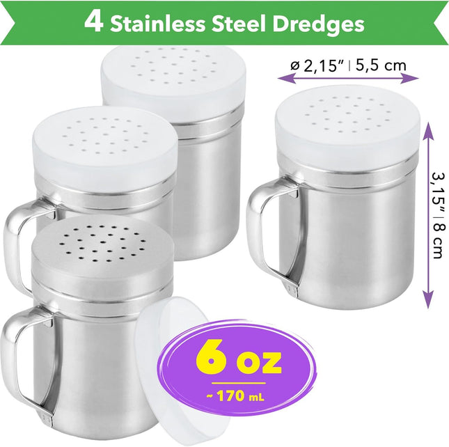 4-pack 6oz Metal Salt & Pepper Shaker with Holes 4-pack 10oz Metal Salt & Pepper Shaker with Holes – product detail