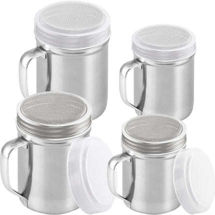 [2-pack] 10 Oz + [2-pack] 14 Oz ine Mesh Shakers With Handle and Lids