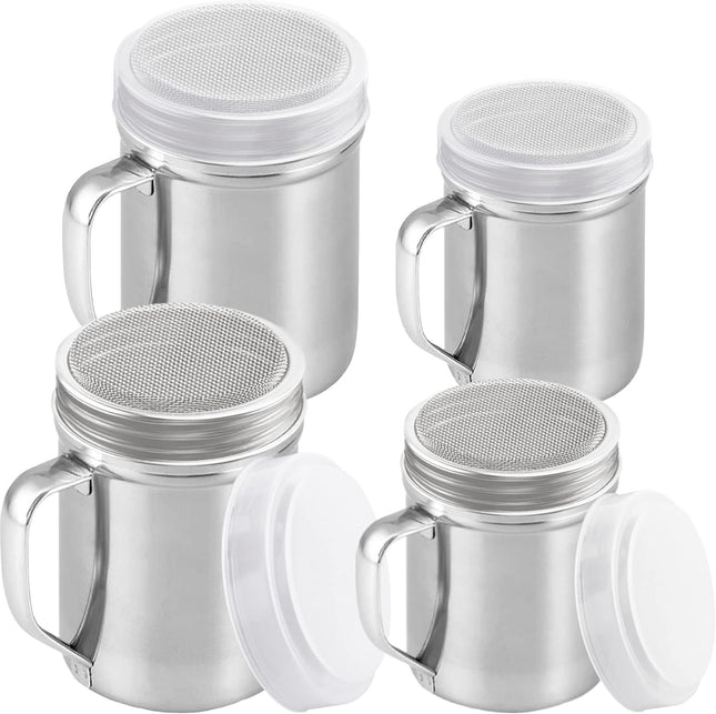 2-pack 10 Oz Plus 2-pack 14 Oz ine Mesh Shakers With Handle and Lids V1259-DP01-F-555