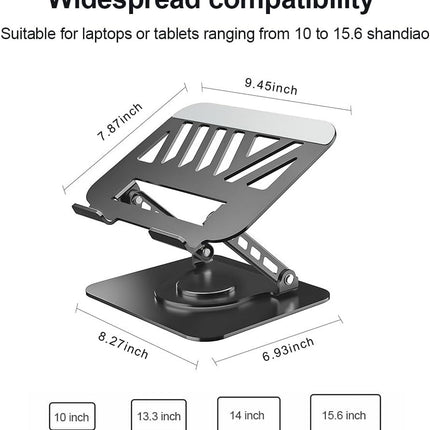 Adjustable Laptop Stand or Desk, Dual oldable Computer Riser with Heat-Vent, Ergonomic Sit to Notebook Holder Convertor, Compatible with All 10-16" Laptops, Tablets, Black