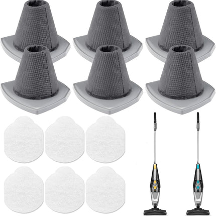 6+6 Pack NES215A/ NES210 Vacuum ilter Set or Eureka NES215A/ NES210/ NES212/ NES215 Blaze Stick Vacuum Cleaner, 6 Vacuum ilters + 6 Pre-Motor ilters, Compare to Part #N0101 & N0102