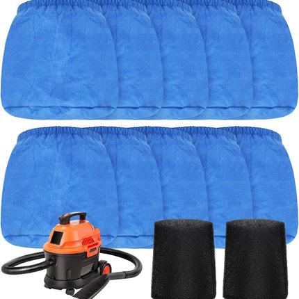 10 Pack VRC2 Cloth ilters or Vacmaster 1.5–3.2 Gallon Wet/Dry Vacuums, Compatible with Armor All 1.5 & 2.5 Gallon Shop Vac AA155, AA255, AA255W, Plus 2 Pack V21 oam ilters or Wet Pick-Up