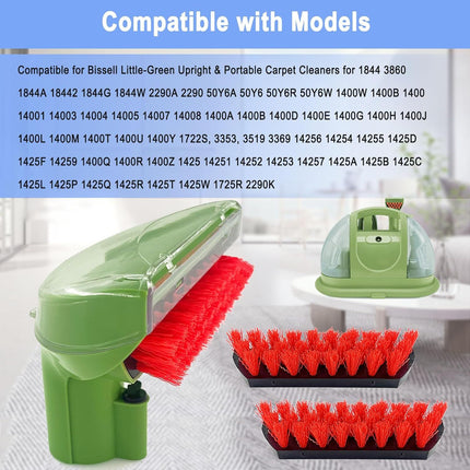 Upgraded 1400B Little Green 5.3" Detachable Tough Stain Brush Tool Replacement or Bissell Little-Green Upright &Portable Carpet Cleaners or 1400B 4075 3860 1425 2458 3194 3353 Series,1+2 Brush,Green