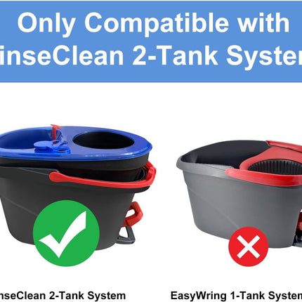 Mop Replace Head, 6 Pack Mop Heads Replacements or Oceda RinseClean 2-Tank System, Spin Mop Replacement Head, Microiber Mop Reills, Machine Washable and Deep Cleaning (NOT or 1-Tank System)