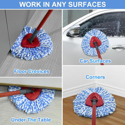 Mop Replace Head, 6 Pack Mop Heads Replacements or Oceda RinseClean 2-Tank System, Spin Mop Replacement Head, Microiber Mop Reills, Machine Washable and Deep Cleaning (NOT or 1-Tank System)