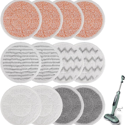 Pads or Shark Steam Scrub Mop: 12 Pack Spin Mop Reills it or Shark S7000 S7001 S7000C S7201 S7000AMZ S8201 S8001 Steam and Scrub Pads - Hard loor Steam Mop Washable Pads S7001TGT