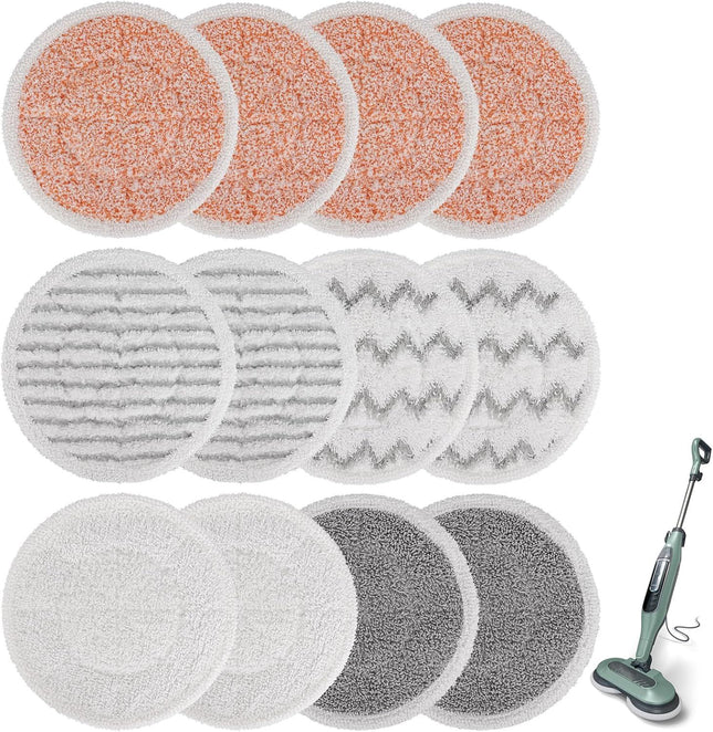 Pads or Shark Steam Scrub Mop 12 Pack Spin Mop Reills it or Shark S7000 V1259-DP01-F-596