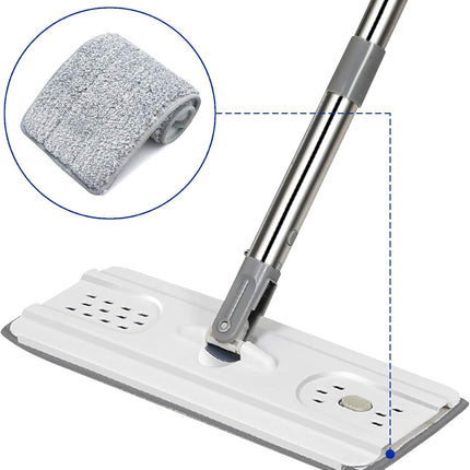Microiber Cleaning Pads: 10 Pack 13" X 4.9" Washable or loor Cleaning Compatible with Tethys & Most 13 Inch lat Mops - Replacement or Mop Bucket Set