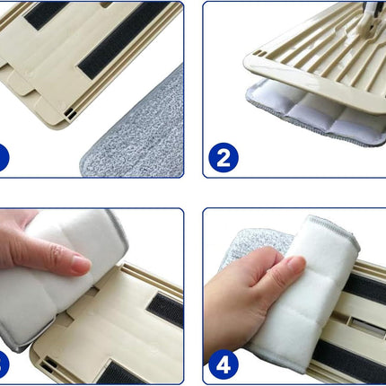Microiber Cleaning Pads: 10 Pack 13" X 4.9" Washable or loor Cleaning Compatible with Tethys & Most 13 Inch lat Mops - Replacement or Mop Bucket Set