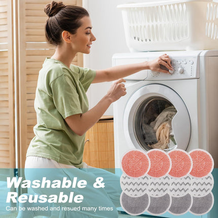 3897A Replacement Steam Mop Pads: 12 Packs Spin Mop Reills Compatible with Bissell Spinwave 3897A 3712C 3712W SmartSteam Scrubbing Steam Mop - Hard loor Steam Mop Washable Pads (Heavy & Sot)