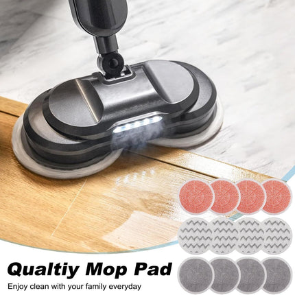 3897A Replacement Steam Mop Pads: 12 Packs Spin Mop Reills Compatible with Bissell Spinwave 3897A 3712C 3712W SmartSteam Scrubbing Steam Mop - Hard loor Steam Mop Washable Pads (Heavy & Sot)