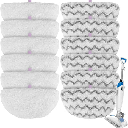 Steam Mop Pads or Bissell Powerresh Steam Cleaner 1940 1806 1544 1440 2075A 2685A 19402 19404 19408 19409 1940A 1940 1940Q 1940T 1940W - Microiber Replacement Pad Reusable Washable - 12