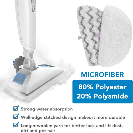 Steam Mop Pads or Bissell Powerresh Steam Cleaner 1940 1806 1544 1440 2075A 2685A 19402 19404 19408 19409 1940A 1940 1940Q 1940T 1940W - Microiber Replacement Pad Reusable Washable - 12