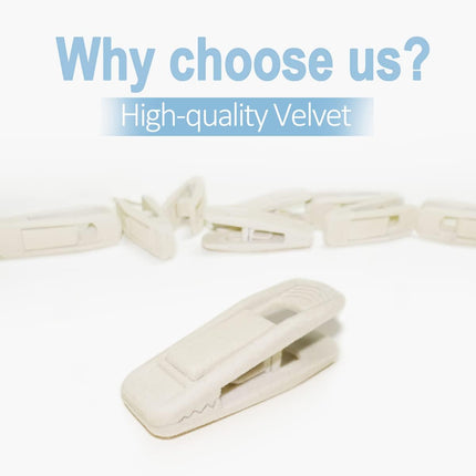 Velvet Hanger Clips for Velvet Hangers - 20 PCS Beige Non-Slip Velvet Clip for Skirt Hanger, Strong Flocking Clips Fit for Ivory Velvet Hangers
