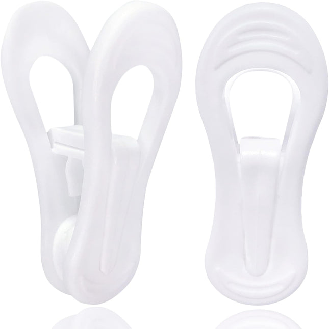 White Hanger Clips 50 Pack Multi-Purpose Plastic Hangers Clips Perfect for Plastic Clothes Hangers Clothes