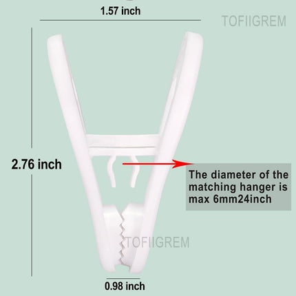 White Hanger Clips 50 Pack, Multi-Purpose Plastic Hangers Clips Perfect for Plastic Clothes Hangers, Clothes Pins Finger Clip for Skirt Pants Hangers