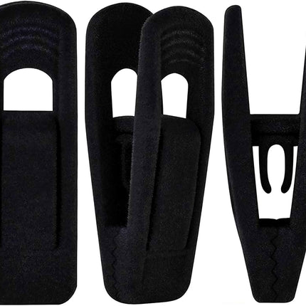 Black Velvet Hanger Clips (60-Pack), Strong Finger Clips for Velvet Hangers, Skirt Hanger Clips Fit for Flocking Hangers