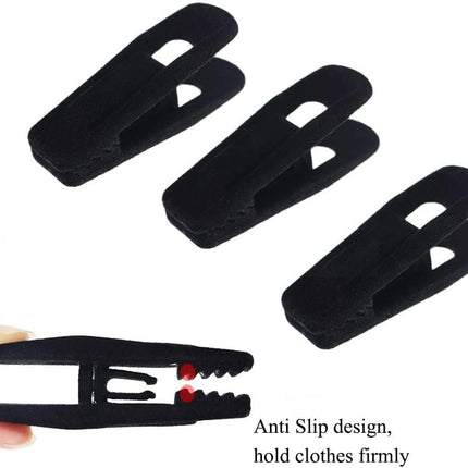 Black Velvet Hanger Clips (60-Pack), Strong Finger Clips for Velvet Hangers, Skirt Hanger Clips Fit for Flocking Hangers