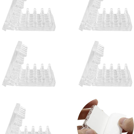 Biaungdo 12 Pcs Self Stick Carpet Protector Spiked Caster Cups, Clear Plastic Caster Cups Square Carpet Protectors Comfortable Touch Caster Cup for Sofas/Chairs/Tables/Other Furniture(50mmx50mm)