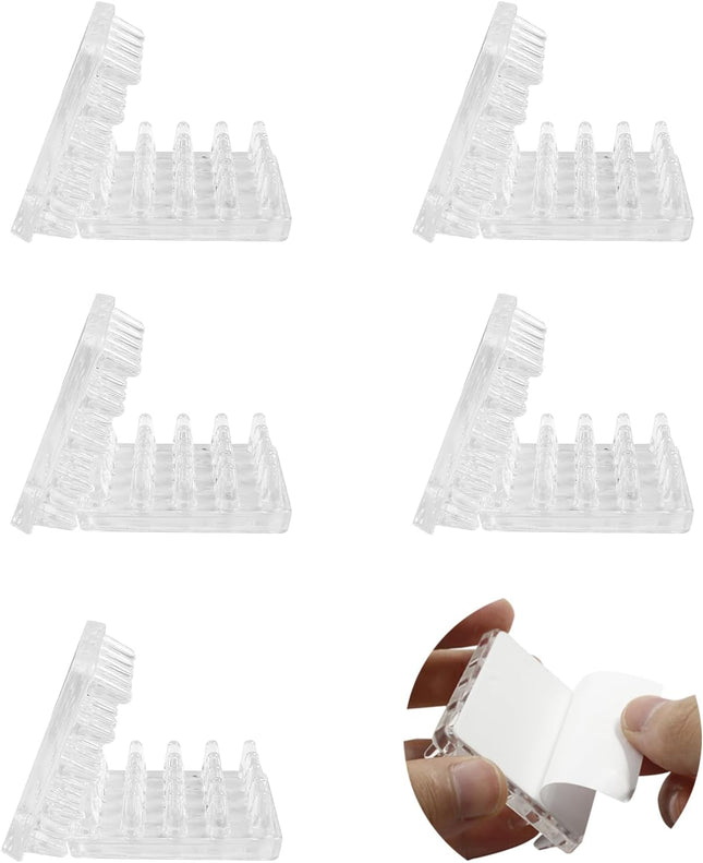 Biaungdo 12 Pcs Self Stick Carpet Protector Spiked Caster Cups Clear Plastic Caster Cups Square Carpet