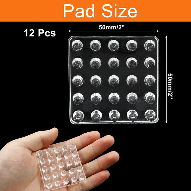 Biaungdo 12 Pcs Self Stick Carpet Protector Spiked Caster Cups Clear Plastic Caster Cups Square Carpet – product detail