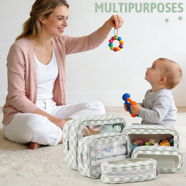 5PCS Diaper Bag Organizer Pouch Set TSA Approved Toiletry Bag Waterproof TPU Makeup Bag Set Travel – product detail