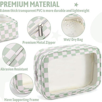 5PCS Diaper Bag Organizer Pouch Set,TSA Approved Toiletry Bag, Waterproof TPU Makeup Bag Set, Travel Organizer Bags for Women and Kids