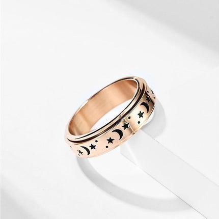 new Anxiety Fidget rings 6mm Stainless Steel Moon Star Spinner Ring for Women Men Size 512 11
