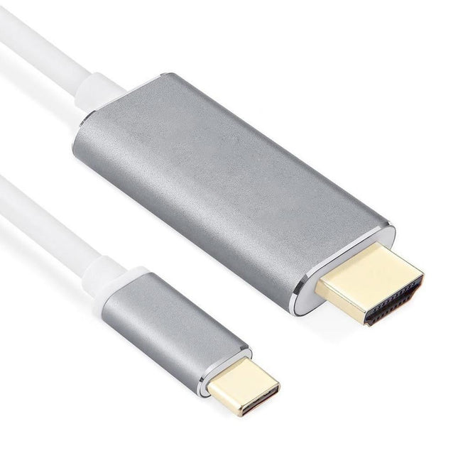 1.8m USB Type C to HDMI-compatible Adapter 4K Cable Cord Home Office Converter for MacBook Silver