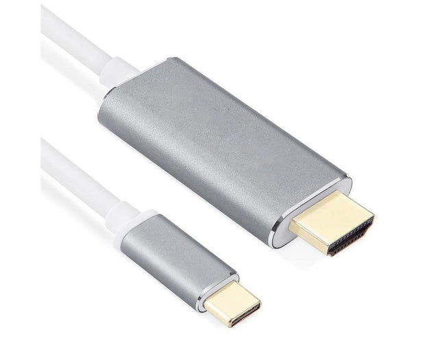 1.8m USB Type C to HDMI-compatible Adapter 4K Cable Cord Home Office Converter for MacBook Silver