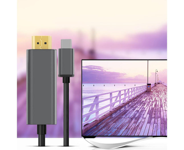 1.8m USB Type C to HDMI-compatible Adapter 4K Cable Cord Home Office Converter for MacBook Silver – product detail
