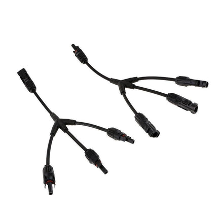 1Pair 3 Way Y Splitter Cable Plug Inline Solar PV Panel IP67 Connectors