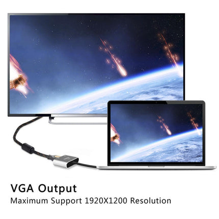 2 in 1 4K Ultra High Clarity USB 3.1 Type-C to HDMI-compatible VGA Converter Adapter for MacBook PC Silver