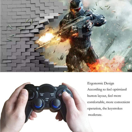 2.4G Wireless Gamepad with OTG Converter and Mobile Phone Holder for PS3 Phone Black