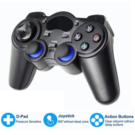2.4G Wireless Gamepad with OTG Converter and Mobile Phone Holder for PS3 Phone Black