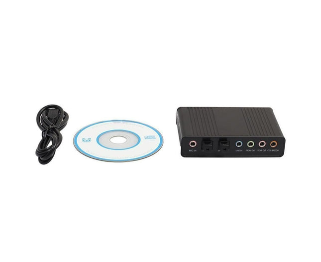 6 Channel USB 2.0 External 5.1 Optical S/PDIF Audio Sound Card Adapter for Win7 Black V1263-JX-1052
