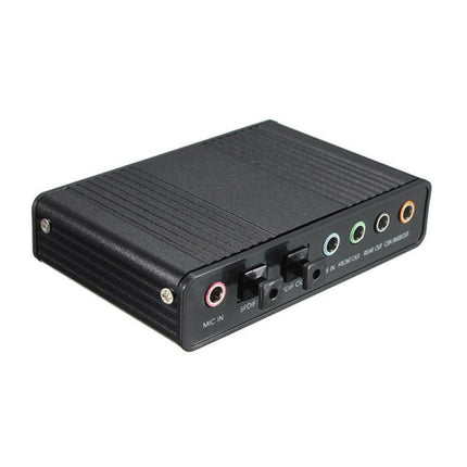 6 Channel USB 2.0 External 5.1 Optical S/PDIF Audio Sound Card Adapter for Win7 Black