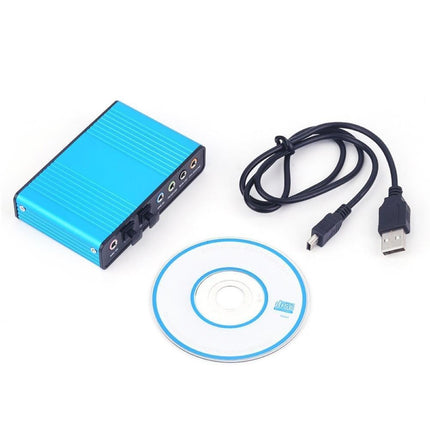 6 Channel USB 2.0 External 5.1 Optical S/PDIF Audio Sound Card Adapter for Win7 Black