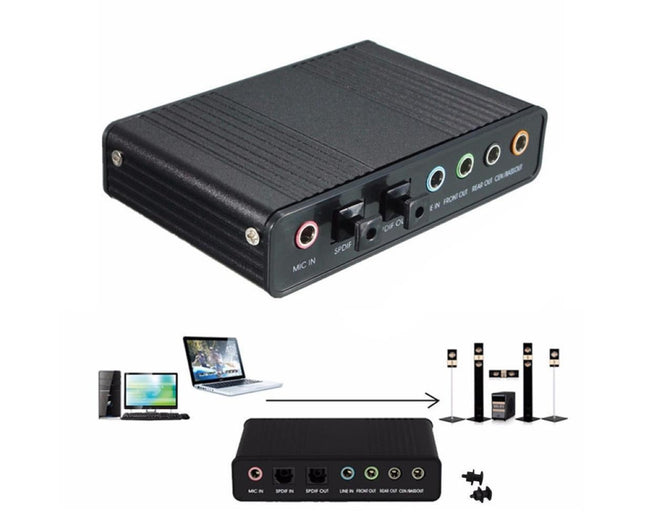 6 Channel USB 2.0 External 5.1 Optical S/PDIF Audio Sound Card Adapter for Win7 Blue – product detail
