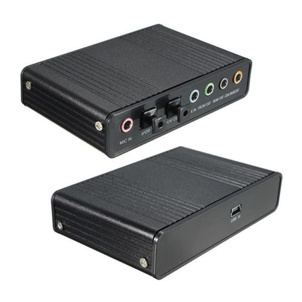6 Channel USB 2.0 External 5.1 Optical S/PDIF Audio Sound Card Adapter for Win7 Blue