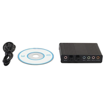 6 Channel USB 2.0 External 5.1 Optical S/PDIF Audio Sound Card Adapter for Win7 Blue