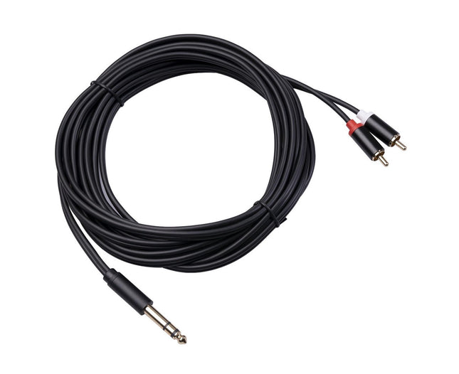 6.35mm Male to 2 RCA Male Audio Cable Copper Conductor Stereo Wire Cord for Sound Mixing Console Black – product detail