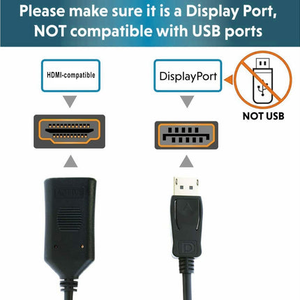 Active Display Port DP to HDMI-compatible Adapter Cable 4K 60HZ Male to Female Connector Black