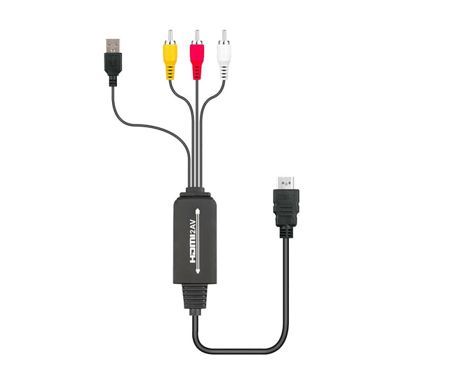 AV Adapter Plug and Play High Speed ABS HDMI-compatible to 3 RCA Converter for Computer Black – product detail
