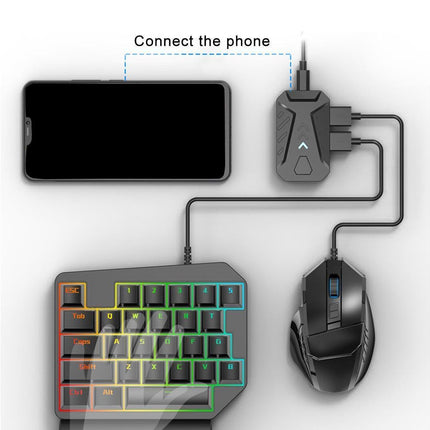 Bluetooth Gaming Keyboard Mouse Converter Adapter for iOS Android Phone Tablet Black
