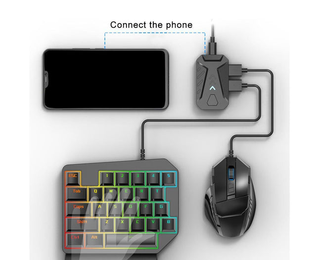Bluetooth Gaming Keyboard Mouse Converter Adapter for iOS Android Phone Tablet Black – product detail