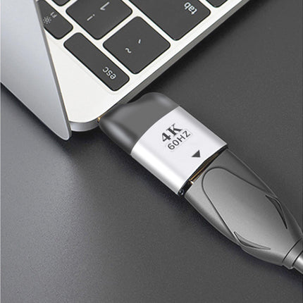 Compatible USB Type C to HDMI-compatible Cable 4K 60HZ Converter Adapter for Thunderbolt 3 Grey