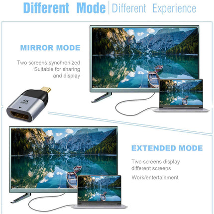 Compatible USB Type C to HDMI-compatible Cable 4K 60HZ Converter Adapter for Thunderbolt 3 Grey