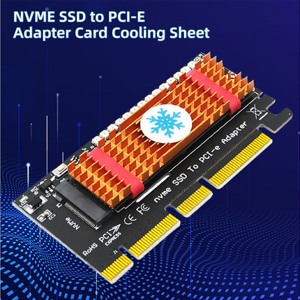 Converter Board Driver-free High Strength with Cool Light NVME SSD to PCI-E Adapter Card Cooling Sheet for Desktop Golden